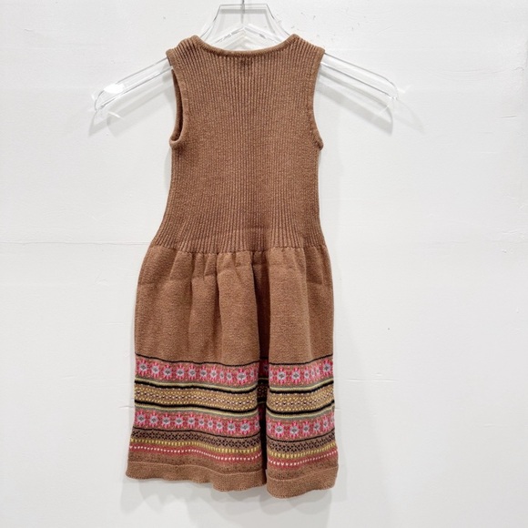 Tea Collection Fair Isle Knit Sleeveless Dress Cotton Size 7 - Picture 2 of 6